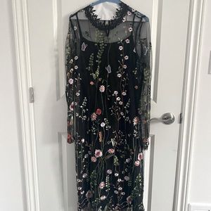 Floral sheer dress with slip (medium)